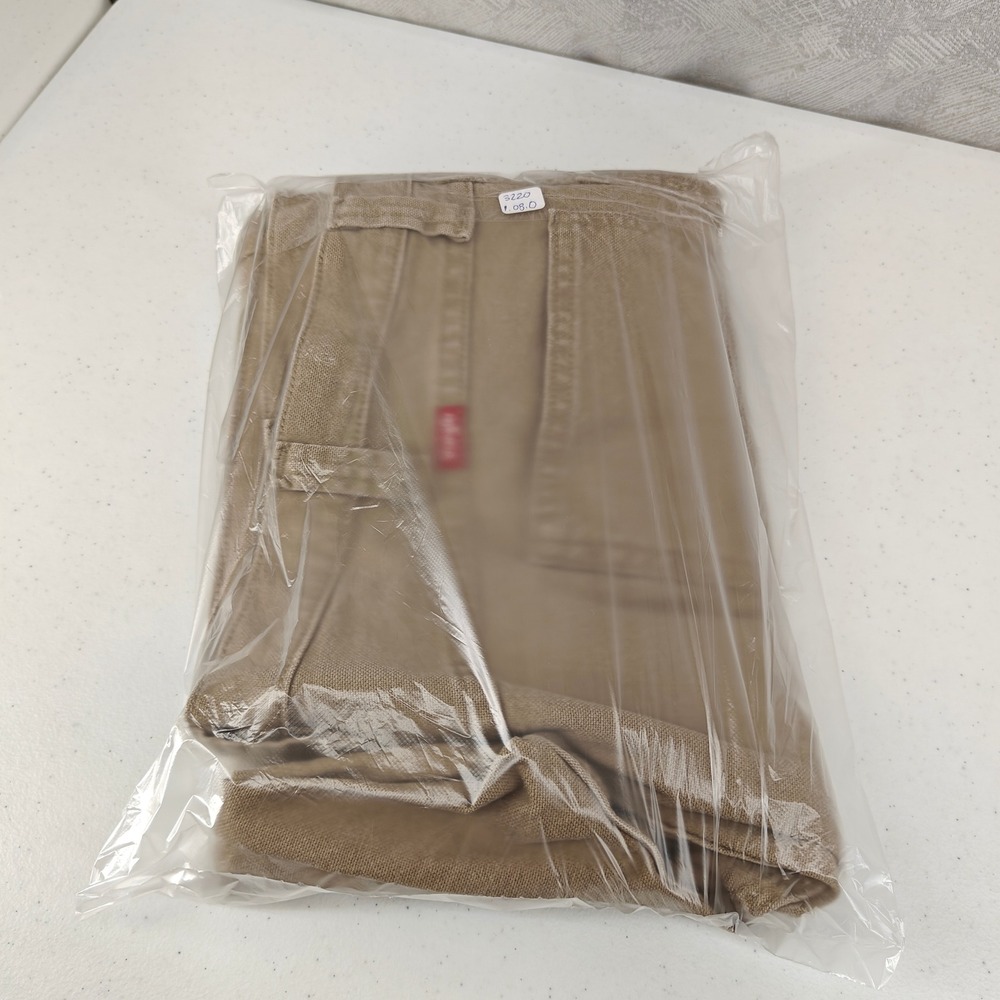 Wrangler Carpenter Pants Mens 42x30 Tan Beige Stretch Flex Casual Utility Work - Picture 8 of 9